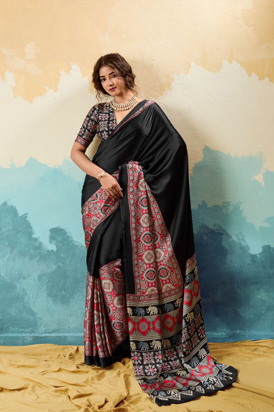 Traditional Designer Printed Cotton Silk Sarees for Women - Elegant Cotton Silk Sarees - Posyfish.in