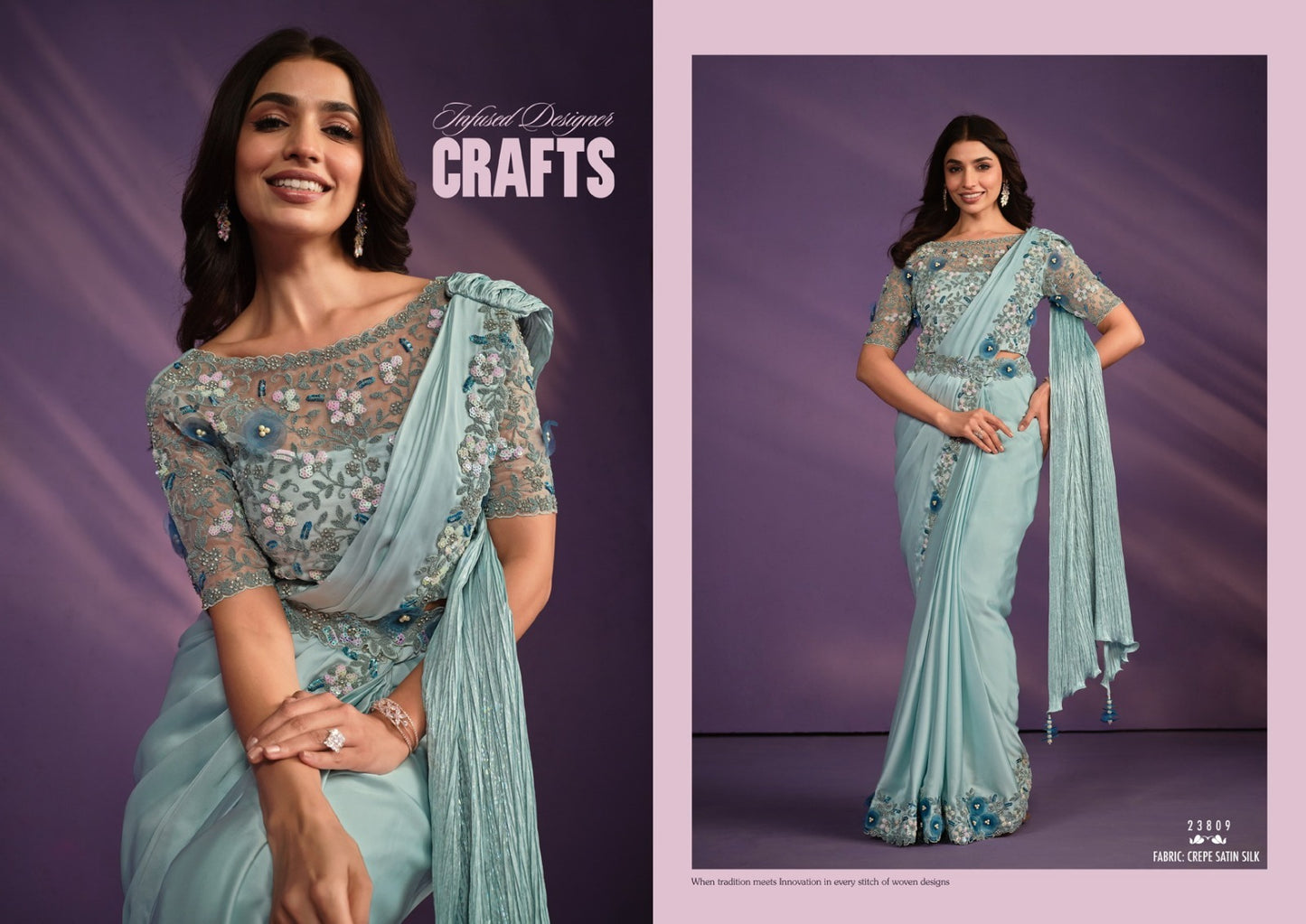 Exotica Designer Heavy Ready To Wear Saree Collection for Stunning Party Wear - Posyfish.in
