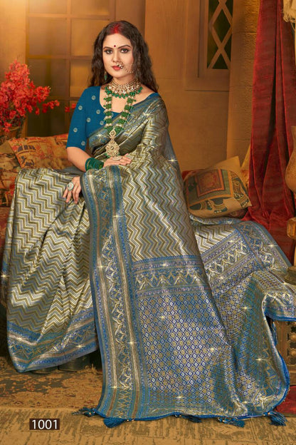 Wedding & Party Wear Kanjivaram Silk Saree for Women - Premium Ethnic Traditional Wear - Posyfish.in