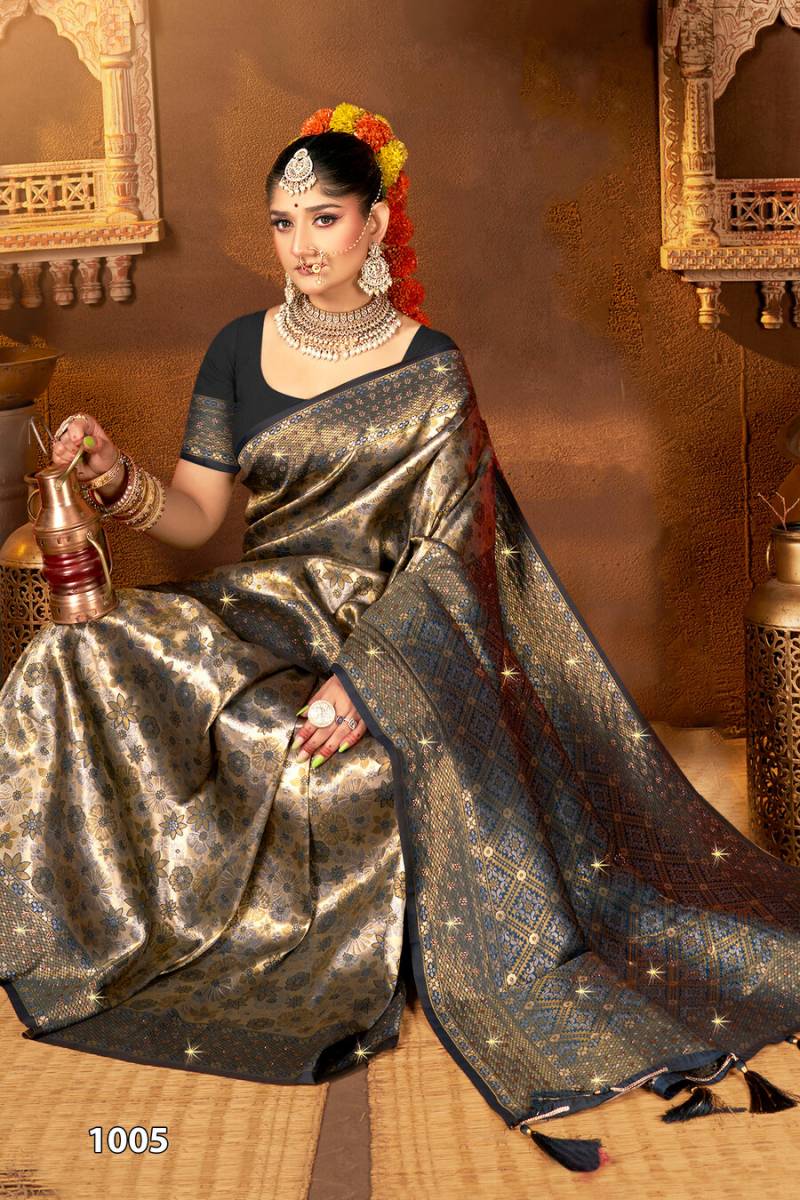 Premium Silk Swarovski Saree for Women - Luxury Ethnic Wear Collection - Posyfish.in