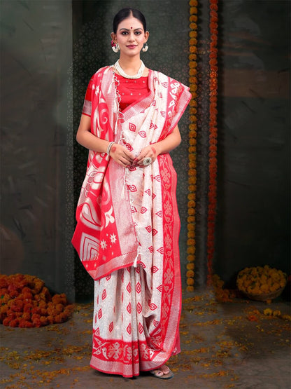 Comfort Fit Printed Cotton Saree Soft, Lightweight & Elegant