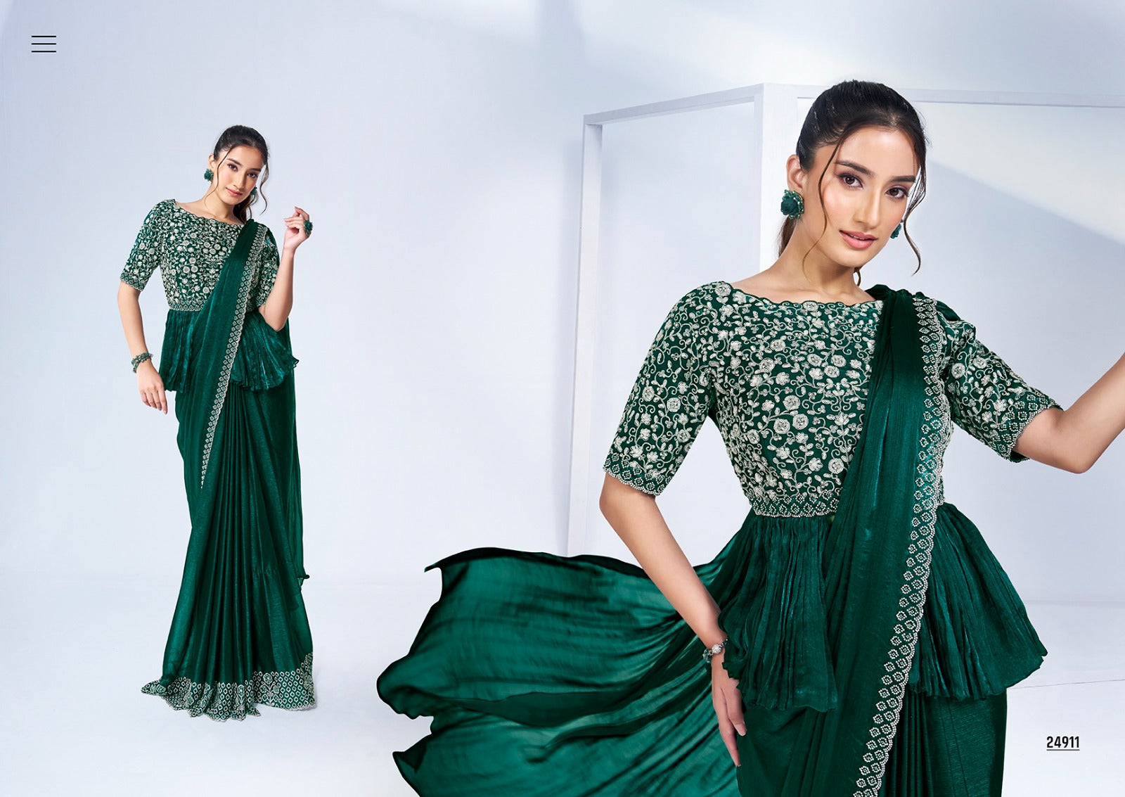 Designer Heavy Saree for Party Wear - Perfect Ready to Wear Elegance - Posyfish.in