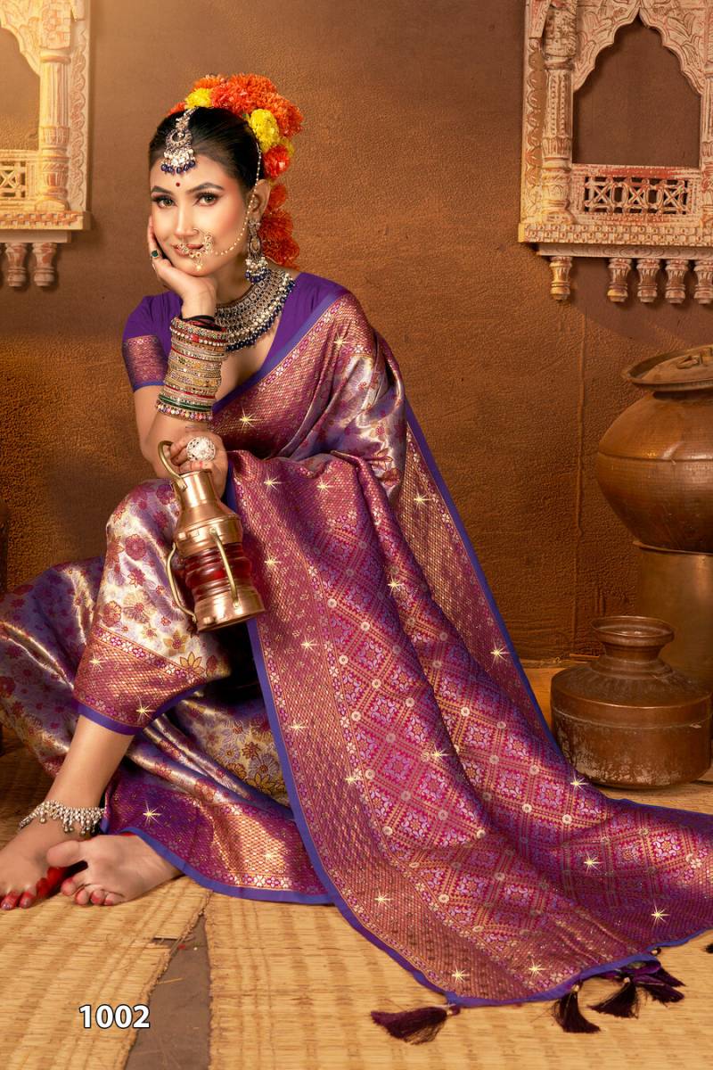 Premium Silk Swarovski Saree for Women - Luxury Ethnic Wear Collection - Posyfish.in