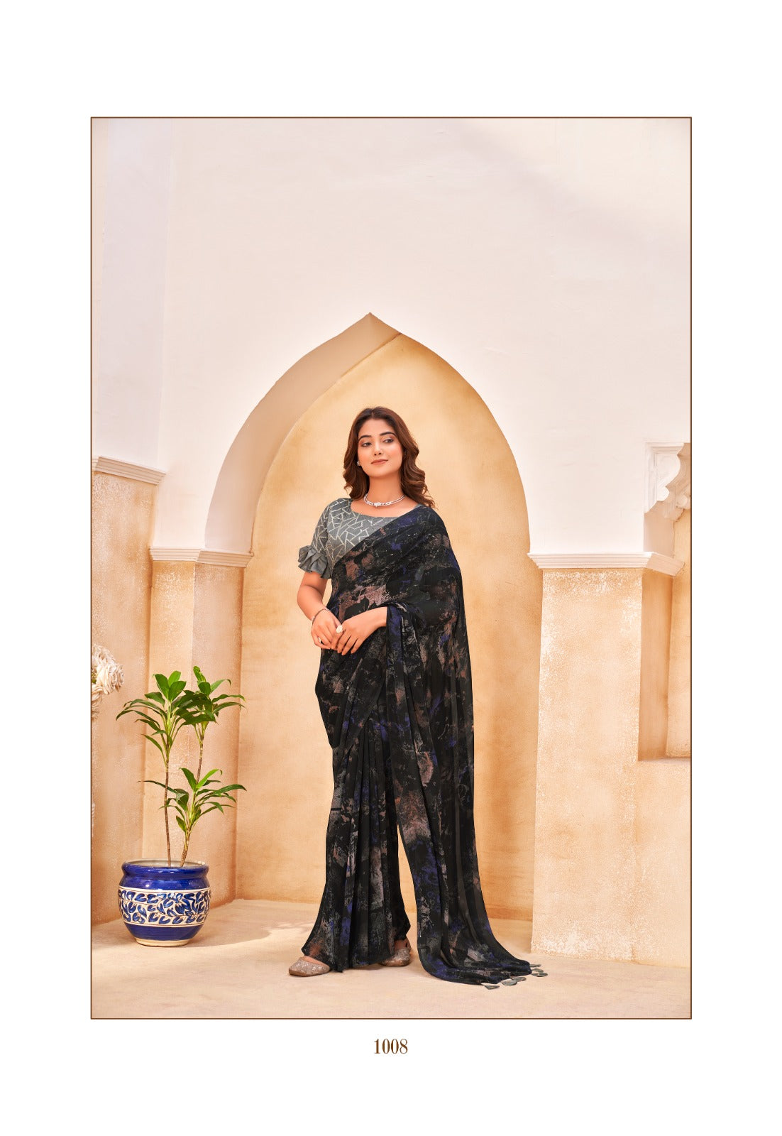 Graceful Printed Chiffon Saree for Festive & Party Wear