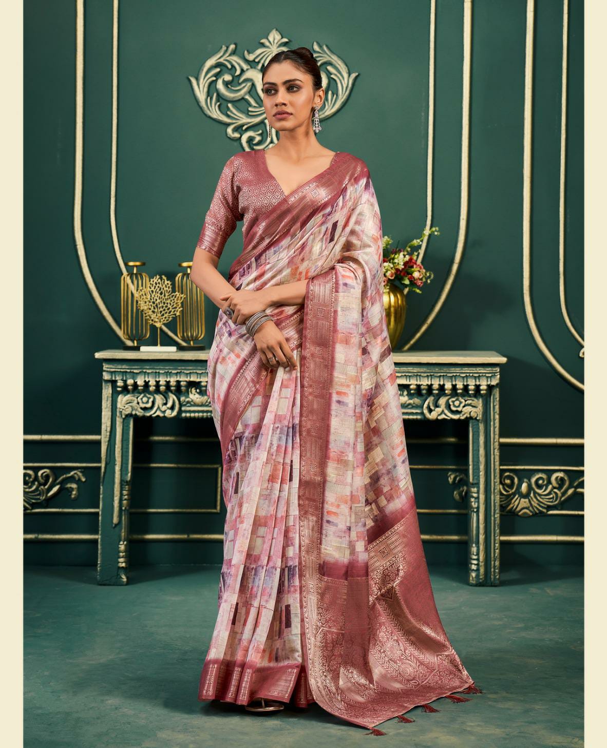 Women’s Premium Cotton Saree with Running Blouse Piece