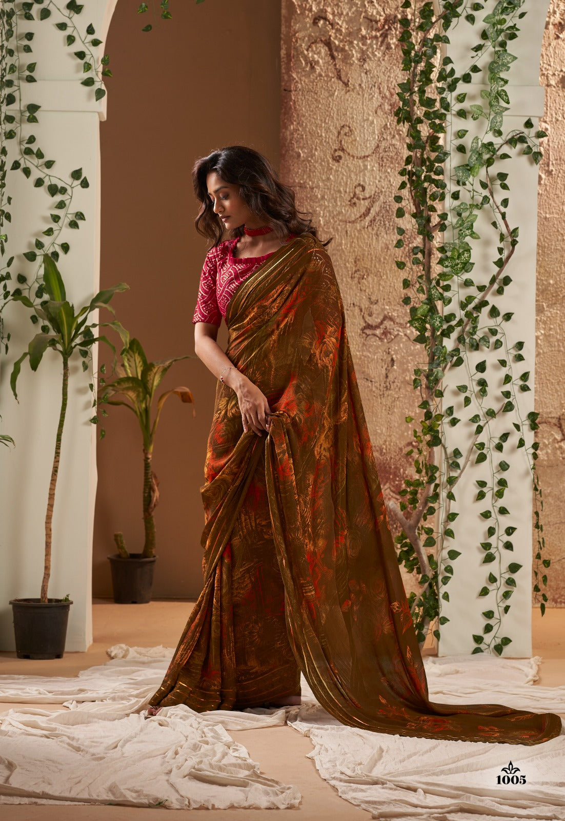 Georgette Chiffon Embroidery Saree
