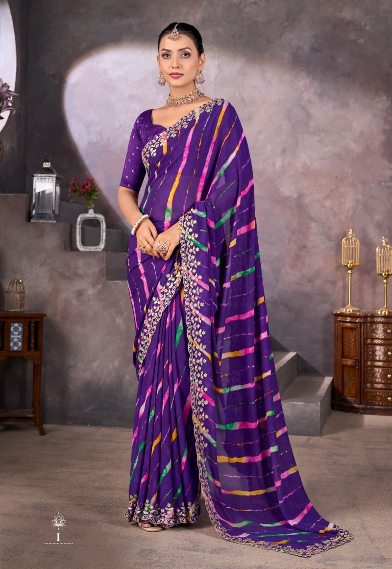 Sundri Soft Georgette Saree with Embroidery Border for Elegant Wear - Posyfish.in
