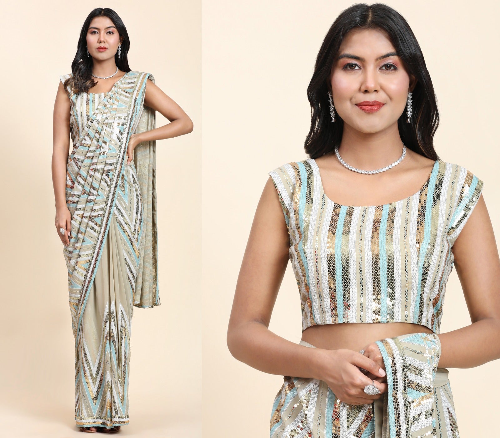 Ready To Wear Designer Saree Collection - Elegance & Style Redefined - Posyfish.in
