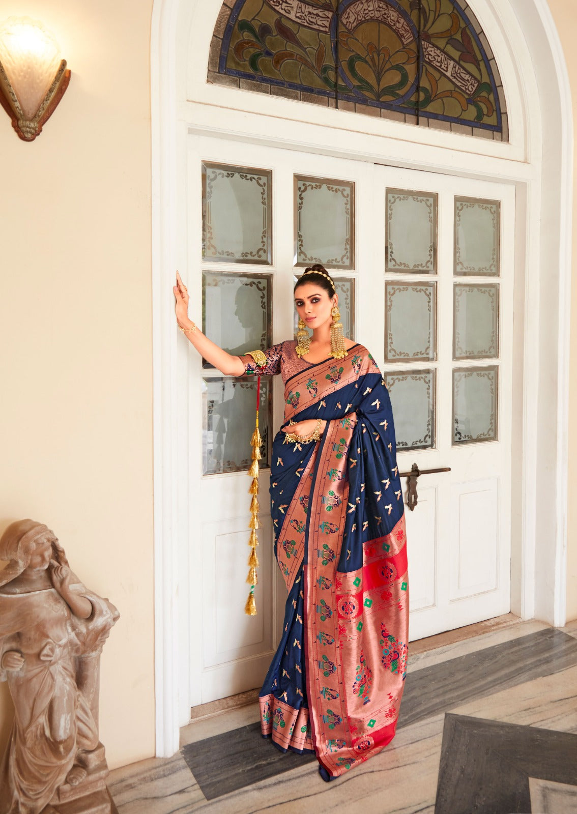 Premium Designer Paithani Saree for Women - Traditional Maharashtrian Ethnic Wear - Posyfish.in